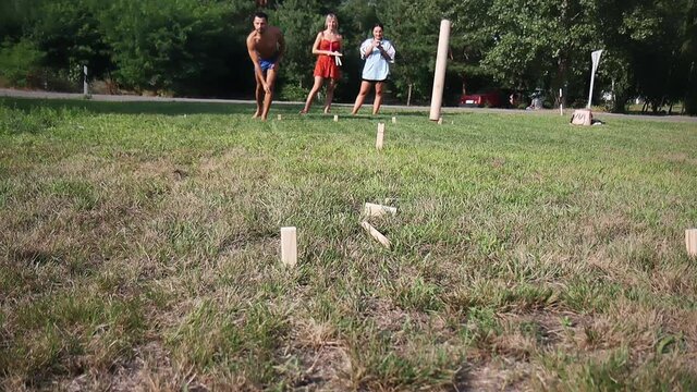 guy with girls playing viking chess