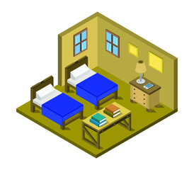 Obraz premium Isometric bedroom