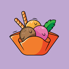 Tasty colorful ice cream illustration