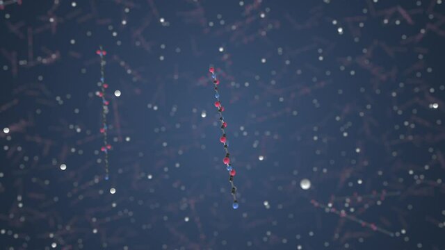 Molecule of Deferoxamine. Molecular model, science related looping 3d animation