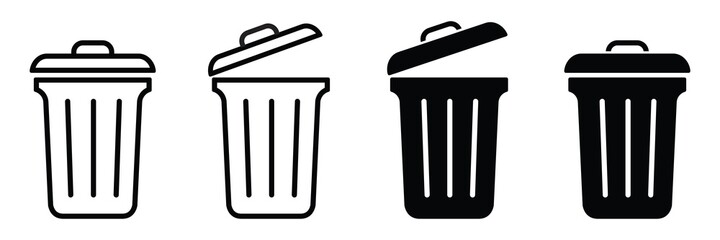 Trash bin icon. trash can open icon, Vector illustration