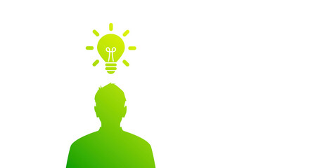 icona, lampadina, sagoma persona, idee, idea, creatività © xyz+