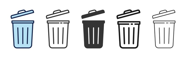 Trash bin icon. trash can open icon, Vector illustration