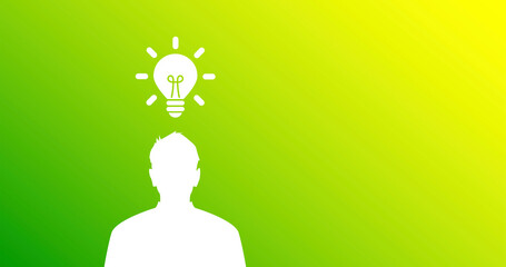 icona, lampadina, sagoma persona, idee, idea, creatività © xyz+