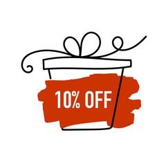 Sale tag 10% off,