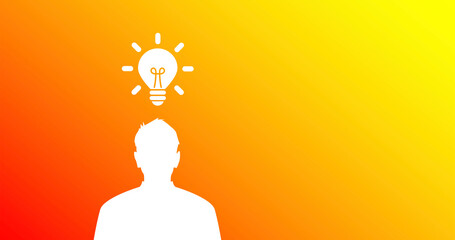 icona, lampadina, sagoma persona, idee, idea, creatività © xyz+