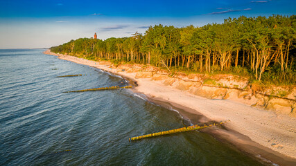 Beach at Baltic Sea in summer. Tourism in Poland.