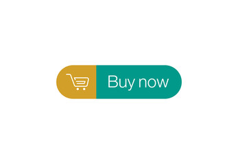 Buy now button with shopping cart icon, Shop now button