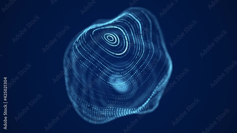 Poster blue sphere consisting of points. modern wireframe elements. technology grid sphere. 3d rendering.