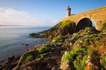 Fototapeta na wymiar Petit Minou lighthouse near Brest city, Bretagne