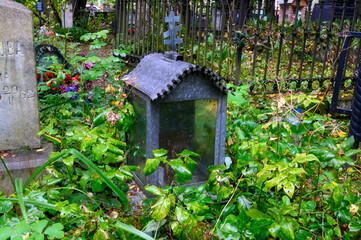 Fototapeta na wymiar At the Old Believers' cemetery, Rzhev, Tver region, Russian Federation, September 19, 2020