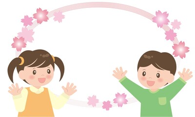 子供フレーム桜の輪