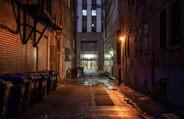 Empty alleyway at night 