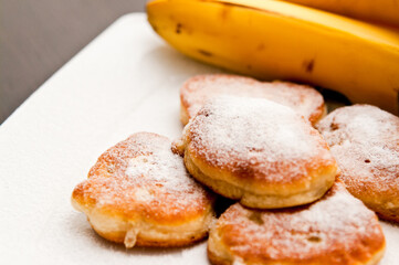 Homemade banana pies with flour