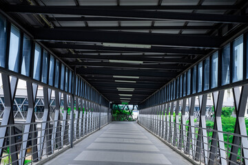 modern bridge and walkway in hospital to connect the building