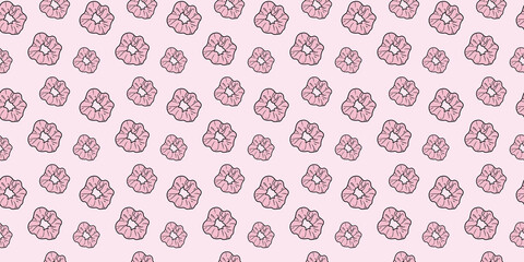Pink scrunchy seamless girly hair tie background pattern