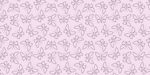 Pastel butterfly background, vector pattern, random