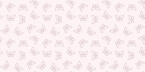 Pastel butterfly background, vector pattern, random