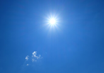 Starburst and blue sky minimalist