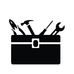 Working tools icon. Tools silhouette. Repair and construction tools collection. Vector illustration