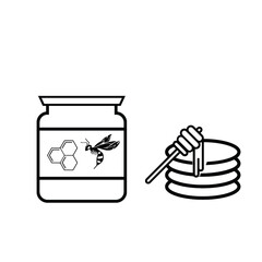 tasty delicious pancakes with honey