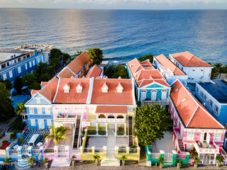 Curacao, Netherlands Antilles View of colorful buildings of downtown Willemstad Curacao Caribbean...