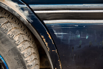 Metal of car arch above the wheel rots and collapses