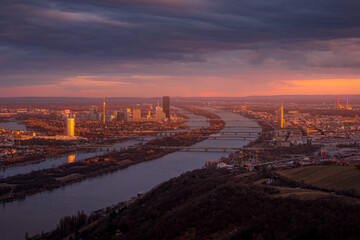 Sunset over the city