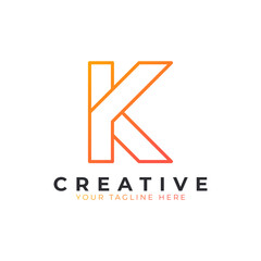 Initial Letter K line logo design. Geometric Line Style. Graphic alphabet symbol. Usable for Business and Branding Logos. Flat Vector Logo Design Ideas Template Element. Eps10 Vector