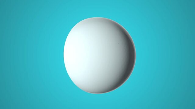 Rotation of white hemispheres on a blue background. Three-dimensional animation. Turquoise texture. Spheres, circles