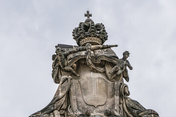 Architectural fragments of Old Library (1810) at Bebelplatz in Berlin. Germany.