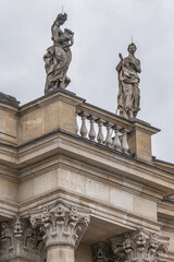 Architectural fragments of Old Library (1810) at Bebelplatz in Berlin. Germany.