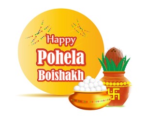 vector illustration of Pohela Boishakh means Bengali New Year ,also known a Subho Nabo Barso.
