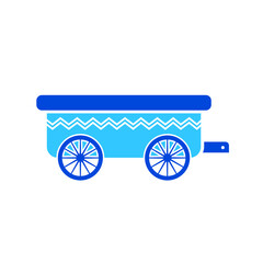 Fototapeta na wymiar decorated wagon vector icon isolated on white