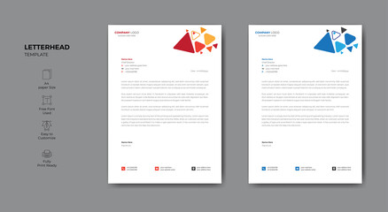 Elegant minimalist style letterhead template. Business style letter head template design.