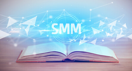 Open book with abbreviation concept