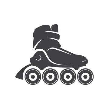 Roller skate logo, emblem, badge. Roller logo for club, event, and other design elements.