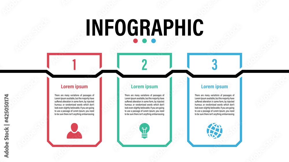 Wall mural infographic design business concept vector illustration with 3 steps or options or processes represe