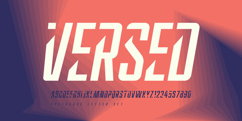 Vector stylish sans serif font, uppercase letter set, alphabet, typography