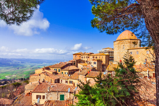 Historic medieval towns (borgo) of Tuscany, Volterra. Italy travel and landmarks