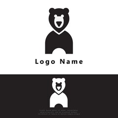 bear animal simple logo illustration