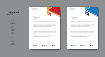 Minimalist style letterhead template for your business. Letterhead design for your business or project.