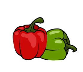 red bell pepper isolated 