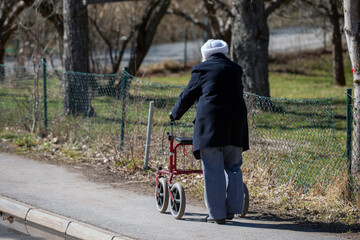 person taking a walk, nacka, sverige, sweden, stockholm