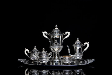 Silver luxury expensive tea dishware 