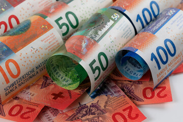 CHF, Swiss francs, paper cash