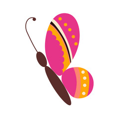 A bright flying butterfly icon. Flat illustration of a vector icon of a beautiful butterfly.