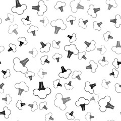 Black Broccoli icon isolated seamless pattern on white background. Vector