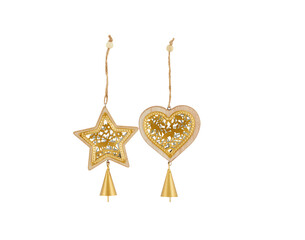 christmas star decoration isolated on white background with clipping path