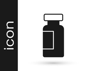 Black Test tube and flask chemical laboratory test icon isolated on white background. Laboratory glassware sign. Vector